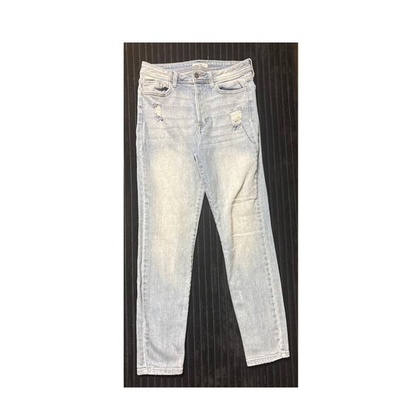 Cello Women’s Distressed Jeans Size 9/29 Button Fly Stretch Blue Denim 27.5” - Picture 1 of 3